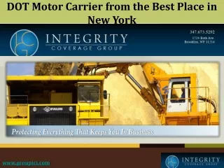DOT Motor Carrier from the Best Place in New York