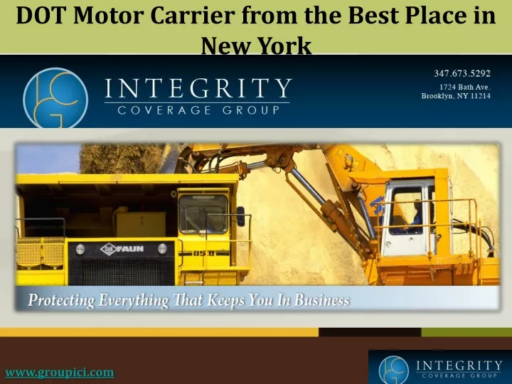 dot motor carrier from the best place in new york