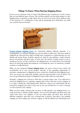 things to know when buying shipping boxes