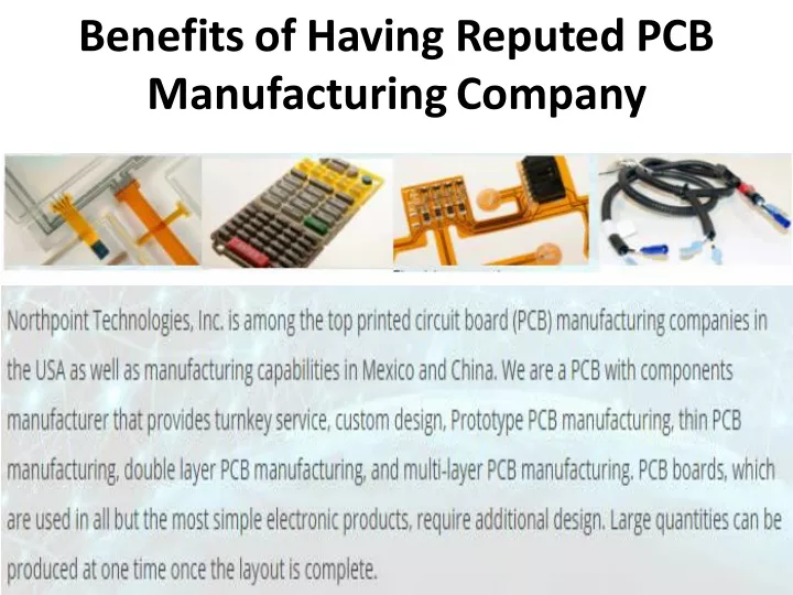 benefits of having reputed pcb manufacturing