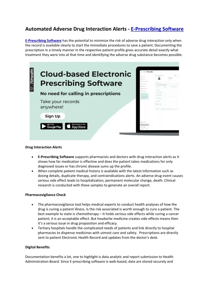 automated adverse drug interaction alerts