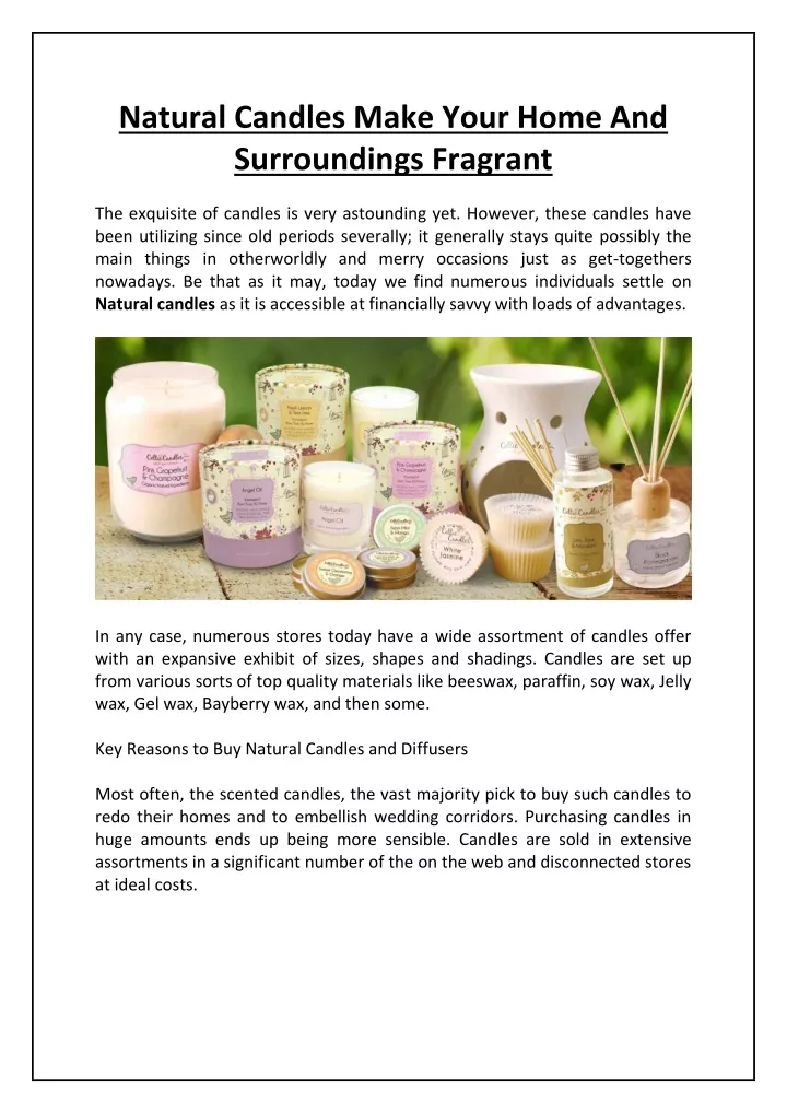 natural candles make your home and surroundings