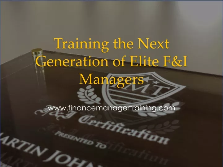 training the next generation of elite f i managers
