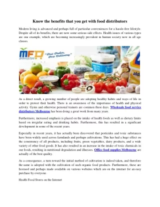 know the benefits that you get with food