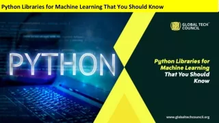 Python Libraries for Machine Learning That You Should Know