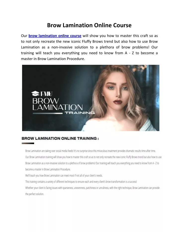 brow lamination online course
