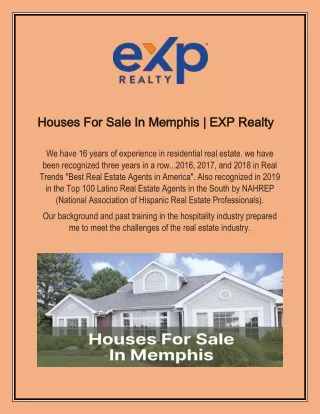 Houses For Sale In Memphis | EXP Realty