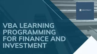 VBA Learning Programming For Finance and Investment