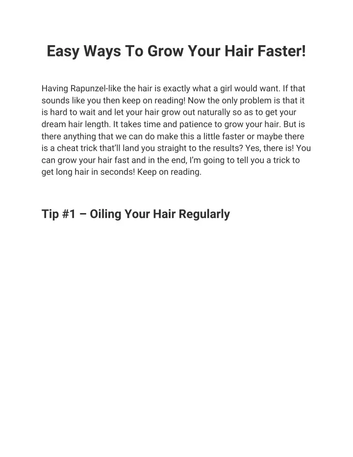 easy ways to grow your hair faster