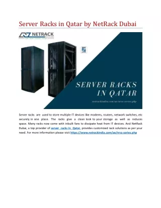 Server Racks in Qatar by NetRack Dubai