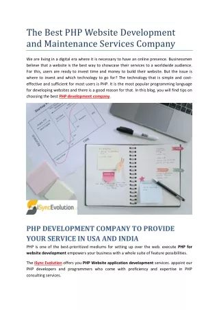 the best php website development and maintenance
