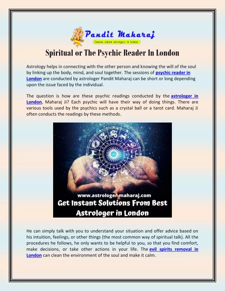 spiritual or the psychic reader in london