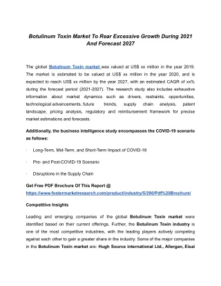 botulinum toxin market to rear excessive growth