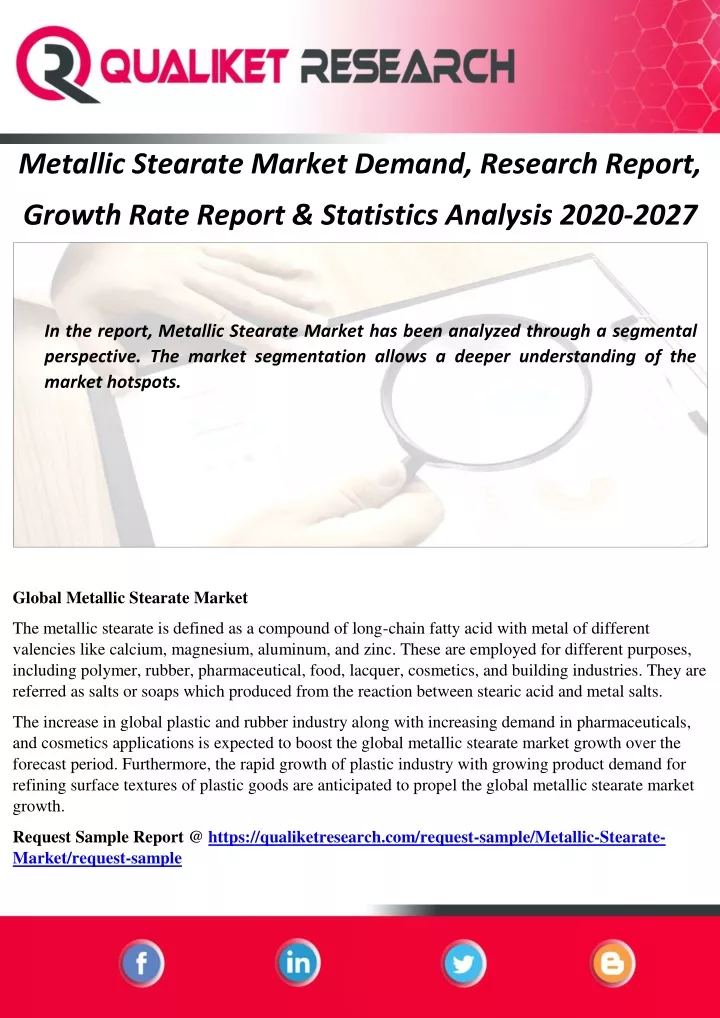 metallic stearate market demand research report