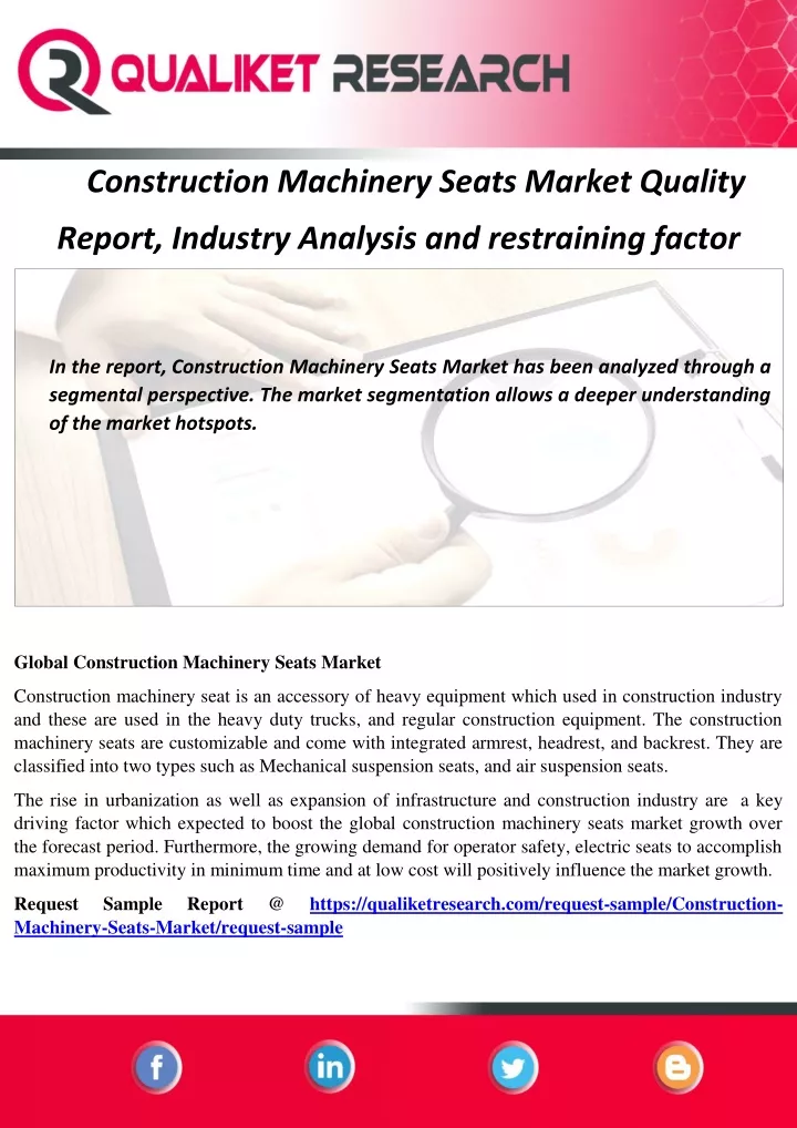 construction machinery seats market quality