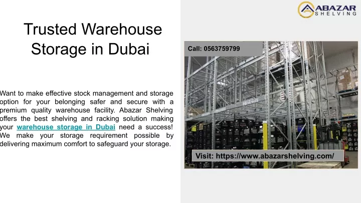 trusted warehouse storage in dubai