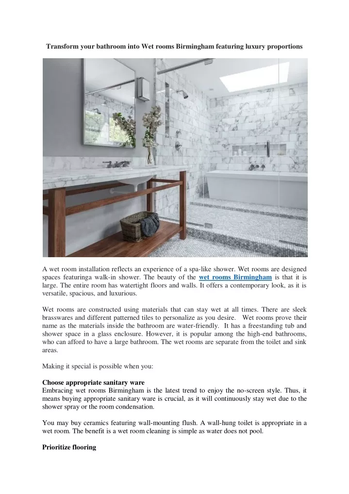 transform your bathroom into wet rooms birmingham