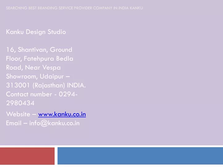 searching best branding service provider company in india kanku