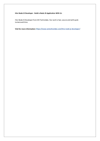 hire node js developer build a node
