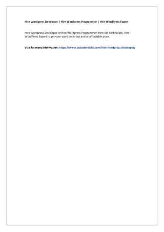 hire wordpress developer hire wordpress