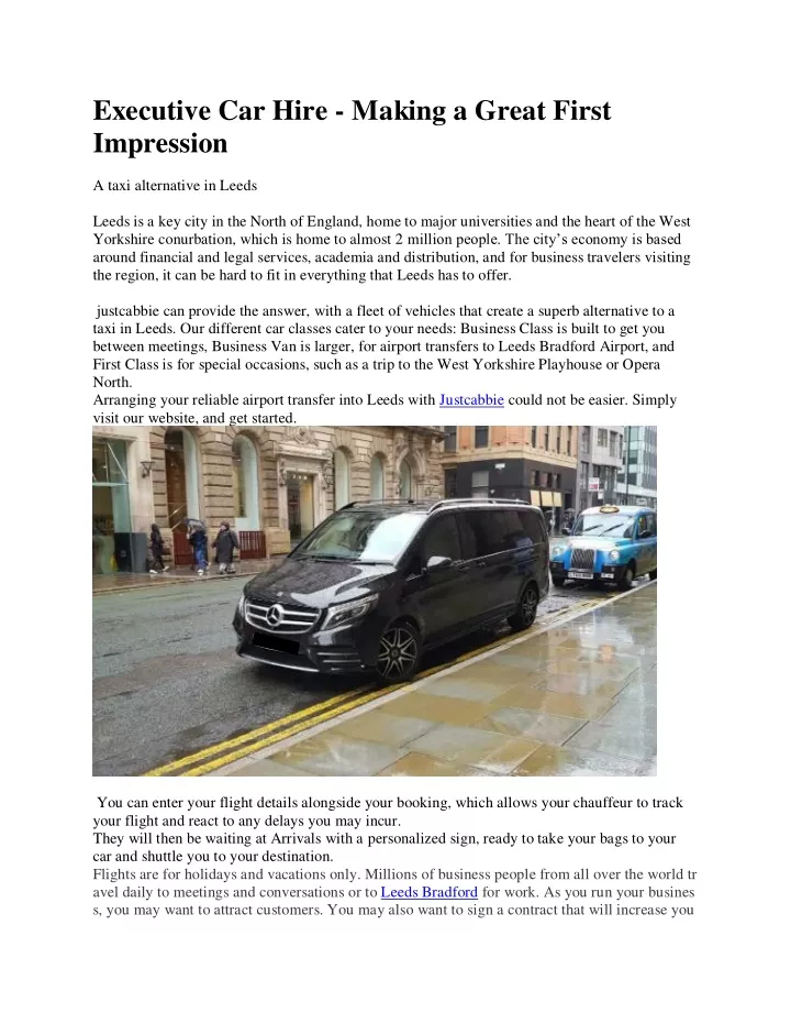 executive car hire making a great first impression