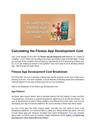calculating the fitness app development cost
