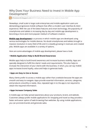 why does your business need to invest in mobile