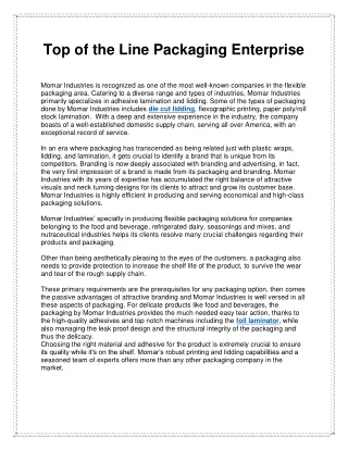 top of the line packaging enterprise