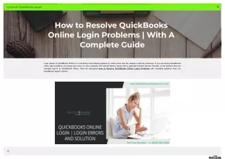 How to Resolve QuickBooks Online Login Problems