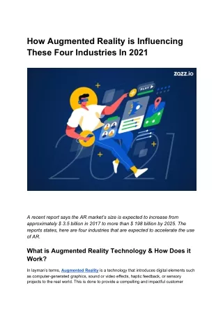 How Augmented Reality is Influencing These Four Industries In 2021