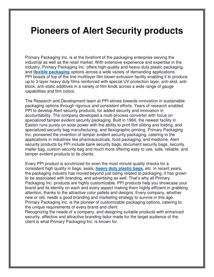 pioneers of alert security products