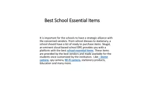 best school essential i tems