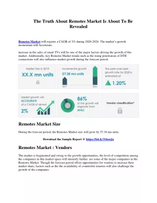 the truth about remotes market is about