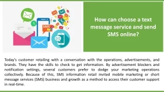 how can choose a text message service and send