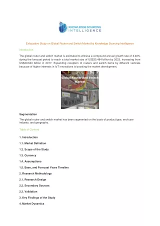 exhaustive study on global router and switch