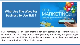 what are the ways for business to use sms