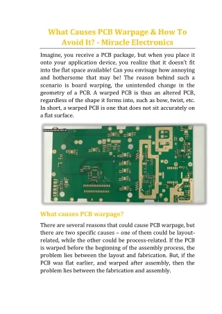what causes pcb warpage how to avoid it miracle