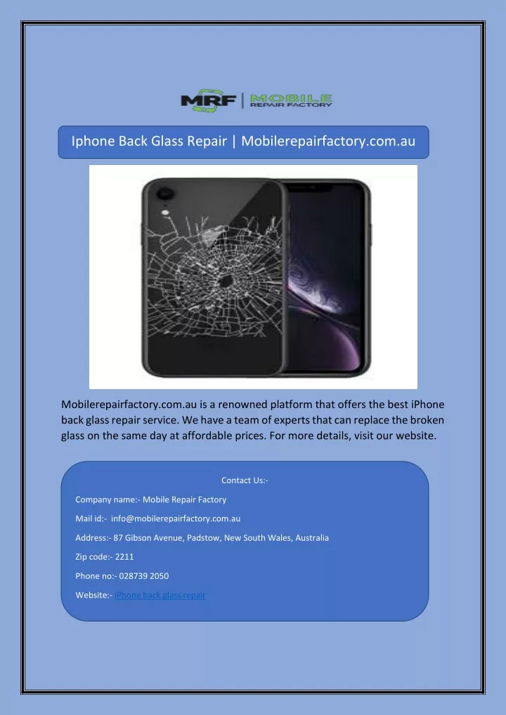 iphone back glass repair mobilerepairfactory