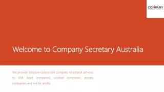Secretarial Services in Australia