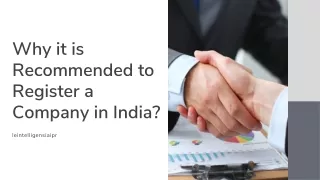 Why it is Recommended to Register a Company in India?