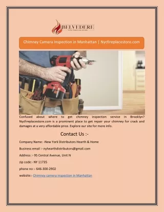Chimney Camera Inspection in Manhattan | Nycfireplacestore.com