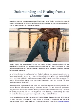understanding and healing from a chronic pain