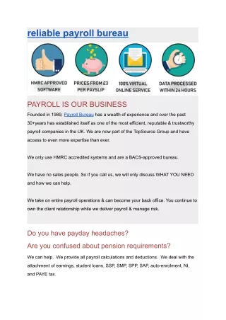 reliable payroll bureau