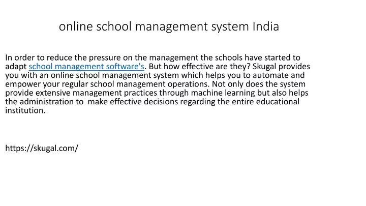 online school management system india