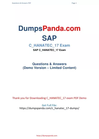 New and Valid C_HANATEC_17 Dumps