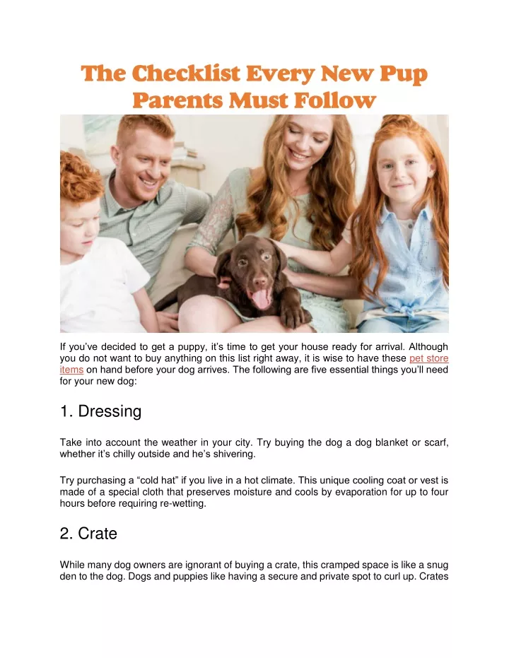 the checklist every new pup parents must follow