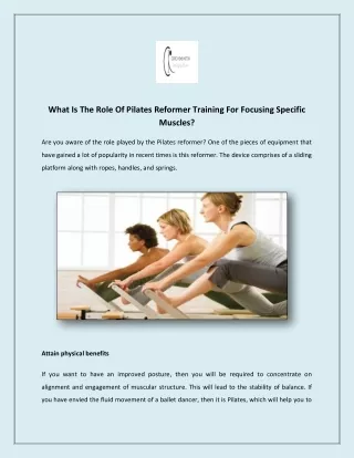 What Is The Role Of Pilates Reformer Training For Focusing Specific Muscles?