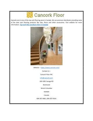 Top Cork Tiles and floors Store in Canada