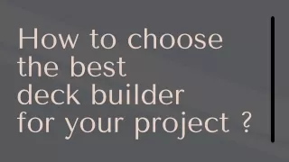 How to choose the best deck builder for your project