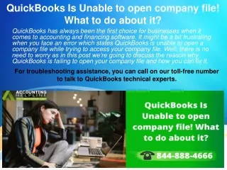 quickbooks is unable to open company file what to do about it